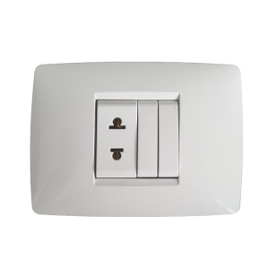 Gewiss GW10287 1M elektrik yuvası + GW10021 0,5M elektrik açarı ağ rəng