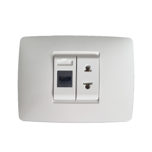 Gewiss GW10421 internet elektrik yuvası cat5utp + GW10287 1 modul elektrik yuvası ağ rəng