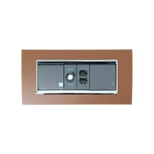 Gewiss GW12033 2M kvadrat işıqlı elektrik açarı qara, GW12371 1M TV elektrik yuvası, GW12403 Telefon elektrik yuvası qara, GW12032 2M işıqlı elektrik açarı metal çərçivə oksid