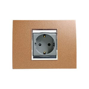 Gewiss GW12241 Torpaqlı elektrik yuvası metal çərçivə oksid