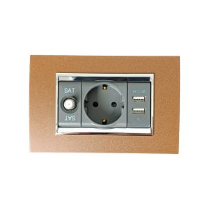 Gewiss GW12371 1M Televizor elektrik yuvası qara, GW12241 torpaqlı elektrik yuvası qara, GW12447 usb elektrik yuvası metal çərçivə oksid